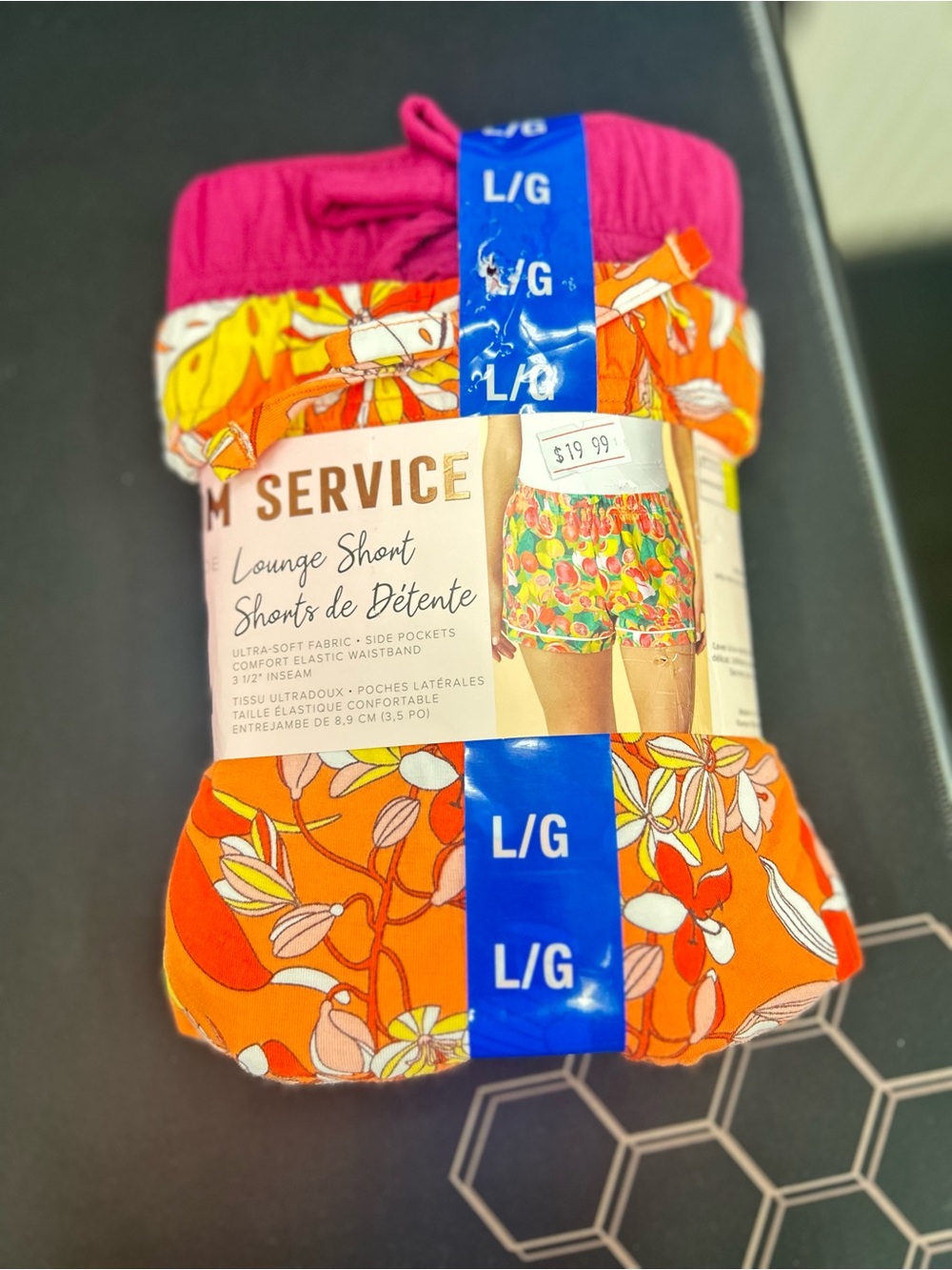 Women's Orange Floral Athletic Lounge Shorts - M SERVICE